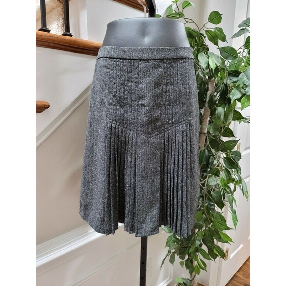 Halogen Women's Gray Polyester & Viscose Knee Length Flare Skirt Size Regular 6 - Picture 1 of 15